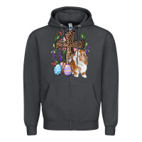 Smoke Easter bunny and floral cross Zipper Hoodie - RanaPortraitStore