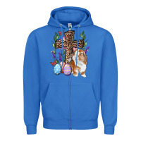 True Royal Easter bunny and floral cross Zipper Hoodie - RanaPortraitStore