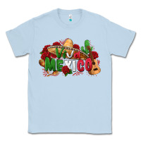 Dusty Blue viva mexico Classic Tee - Zillion Design Studio