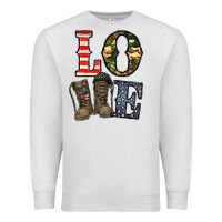 Oatmeal Heather loce army Premium Sweatshirt - CowhideDigitalArt