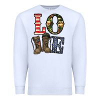 White loce army Premium Sweatshirt - CowhideDigitalArt