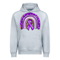 Heather Grey awerenes ribbon  rainbow Urban Hoodie - MaliasSmallBusiness