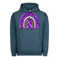 Pigment Midnight Navy awerenes ribbon  rainbow Urban Hoodie - MaliasSmallBusiness