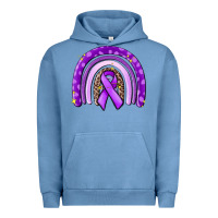 Pigment Pebble Blue awerenes ribbon  rainbow Urban Hoodie - MaliasSmallBusiness