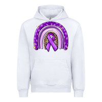 White awerenes ribbon  rainbow Urban Hoodie - MaliasSmallBusiness