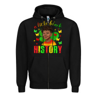 Black a little black history with boy juneteenth Zipper Hoodie - texasbilliewilder
