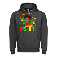 Charcoal Heather a little black history with boy juneteenth Zipper Hoodie - texasbilliewilder