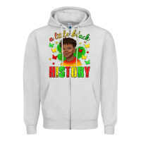 Dove Grey a little black history with boy juneteenth Zipper Hoodie - texasbilliewilder