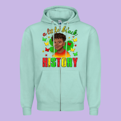 Zipper Hoodie a little black history with boy juneteenth