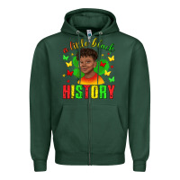 Sports Green a little black history with boy juneteenth Zipper Hoodie - texasbilliewilder