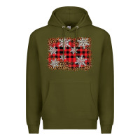 Army Green snowflake background Premium Hoodie - BarkalooDesign