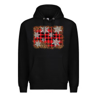 Black snowflake background Premium Hoodie - BarkalooDesign
