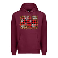 Burgundy snowflake background Premium Hoodie - BarkalooDesign