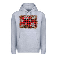 Heather Grey snowflake background Premium Hoodie - BarkalooDesign