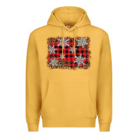 Mustard snowflake background Premium Hoodie - BarkalooDesign