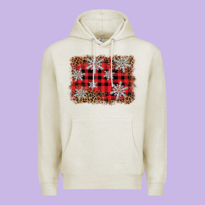 Snowflake Background Premium Hoodie Designed By Barkaloodesign
