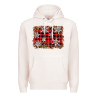 Pale Pink snowflake background Premium Hoodie - BarkalooDesign