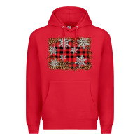 Red snowflake background Premium Hoodie - BarkalooDesign
