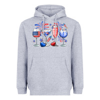 Heather Grey 4th of July wine glasses Heavyweight Hoodie - Neo Western
