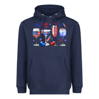 Navy 4th of July wine glasses Heavyweight Hoodie - Neo Western