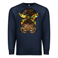 Navy afro bun Premium Sweatshirt - HRA Design Shop