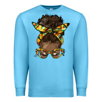 Ocean Blue afro bun Premium Sweatshirt - HRA Design Shop