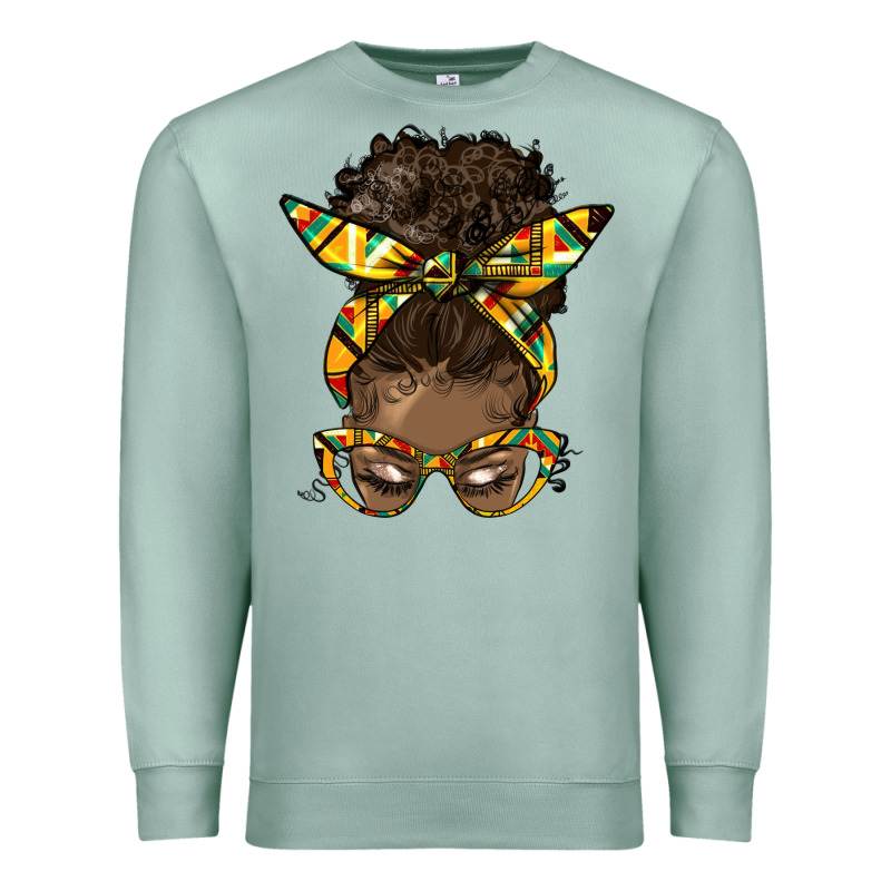 Afro Bun Premium Sweatshirt by HRA Design Shop | Teevron