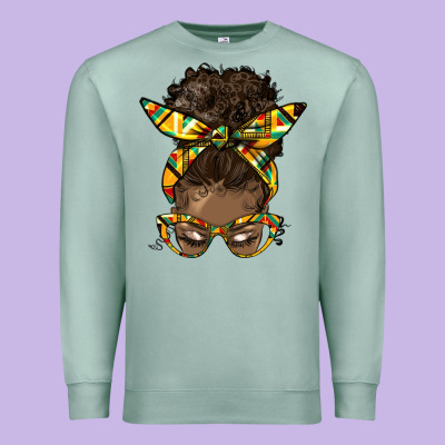 Afro Bun Premium Sweatshirt Designed By Hra Design Shop
