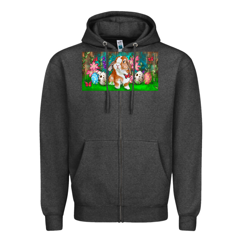 Spring Easter Bunny Zipper Hoodie by RanaPortraitStore | Teevron