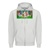 Dove Grey Spring Easter Bunny Zipper Hoodie - RanaPortraitStore