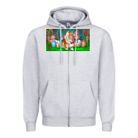 Heather Grey Spring Easter Bunny Zipper Hoodie - RanaPortraitStore
