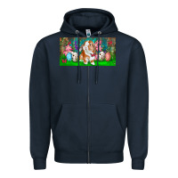Navy Spring Easter Bunny Zipper Hoodie - RanaPortraitStore
