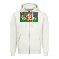 Oatmeal Heather Spring Easter Bunny Zipper Hoodie - RanaPortraitStore
