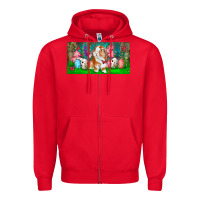 Red Spring Easter Bunny Zipper Hoodie - RanaPortraitStore