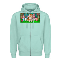 Seafoam Spring Easter Bunny Zipper Hoodie - RanaPortraitStore