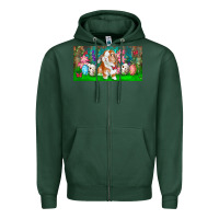 Sports Green Spring Easter Bunny Zipper Hoodie - RanaPortraitStore
