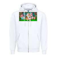 White Spring Easter Bunny Zipper Hoodie - RanaPortraitStore