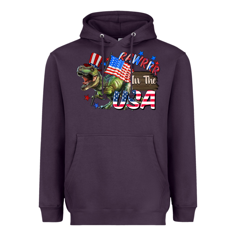 Rawrrr In The Usa 4th Of July Heavyweight Hoodie by CowGirlArtShop | Teevron