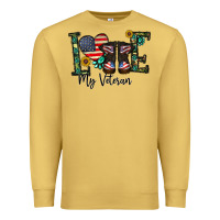 Antique Gold love my veteran Premium Sweatshirt - CowhideDigitalArt