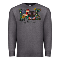 Charcoal Heather love my veteran Premium Sweatshirt - CowhideDigitalArt