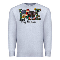 Heather Grey love my veteran Premium Sweatshirt - CowhideDigitalArt