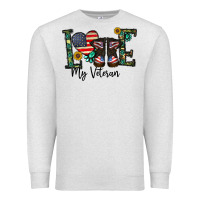 Oatmeal Heather love my veteran Premium Sweatshirt - CowhideDigitalArt