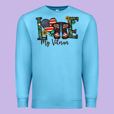 Love My Veteran Premium Sweatshirt Designed By Cowhidedigitalart