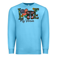 Ocean Blue love my veteran Premium Sweatshirt - CowhideDigitalArt