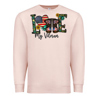 Pale Pink love my veteran Premium Sweatshirt - CowhideDigitalArt