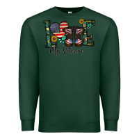 Sports Green love my veteran Premium Sweatshirt - CowhideDigitalArt
