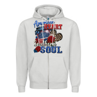 Dove Grey american heart southern soul Zipper Hoodie - Zillion Design Studio