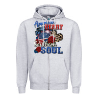 Heather Grey american heart southern soul Zipper Hoodie - Zillion Design Studio