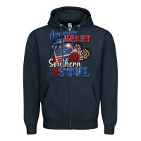 Navy american heart southern soul Zipper Hoodie - Zillion Design Studio
