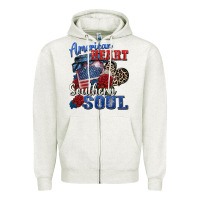 Oatmeal Heather american heart southern soul Zipper Hoodie - Zillion Design Studio